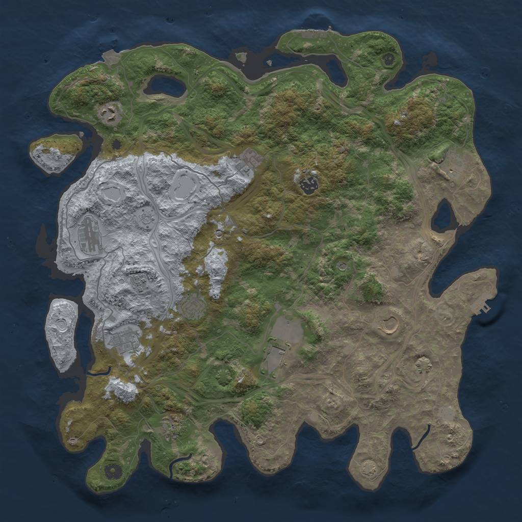 Rust Map: Procedural Map, Size: 4500, Seed: 156553446, 19 Monuments