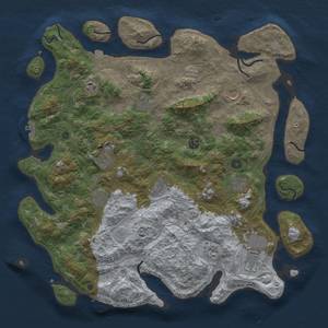 Thumbnail Rust Map: Procedural Map, Size: 4600, Seed: 7012023, 19 Monuments