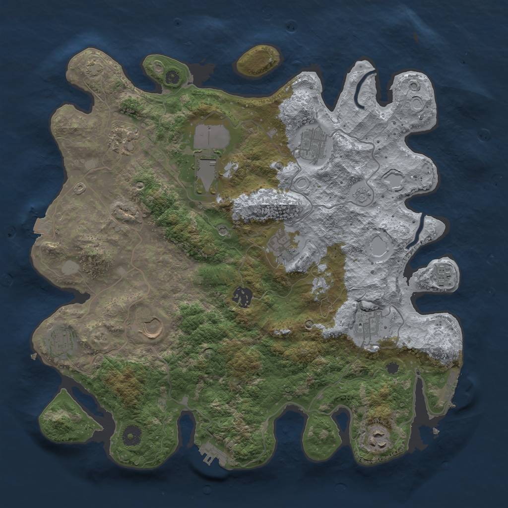 Rust Map: Procedural Map, Size: 3750, Seed: 1559929127, 18 Monuments