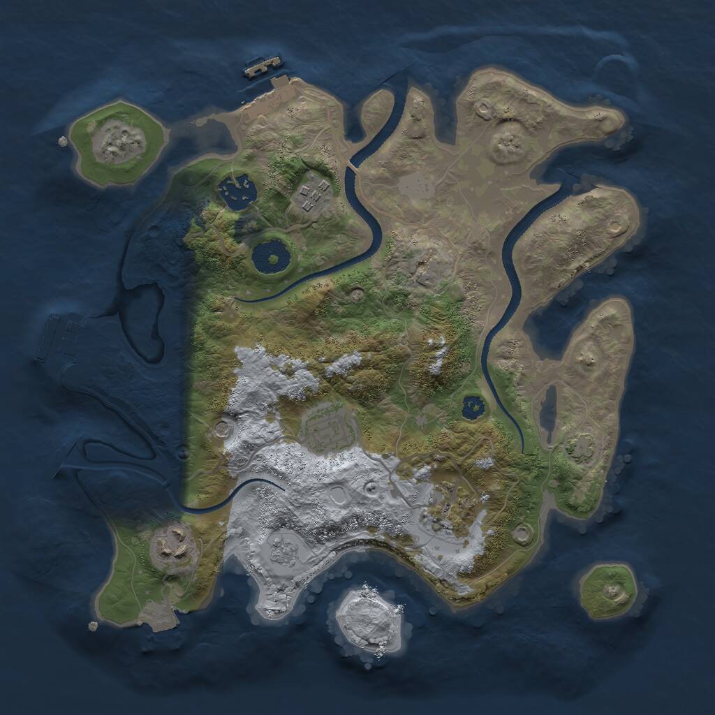 Rust Map: Procedural Map, Size: 3000, Seed: 33737, 11 Monuments