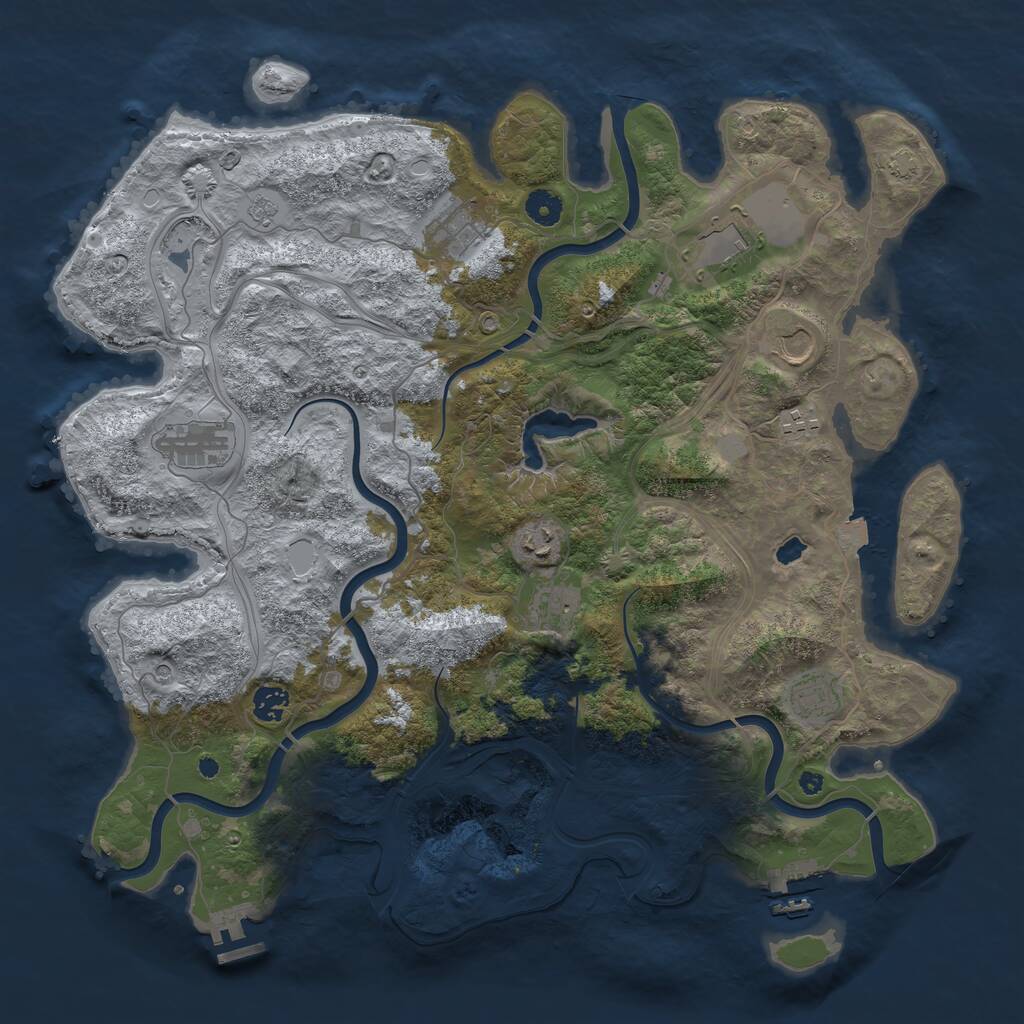 Rust Map: Procedural Map, Size: 4250, Seed: 1017943187, 15 Monuments