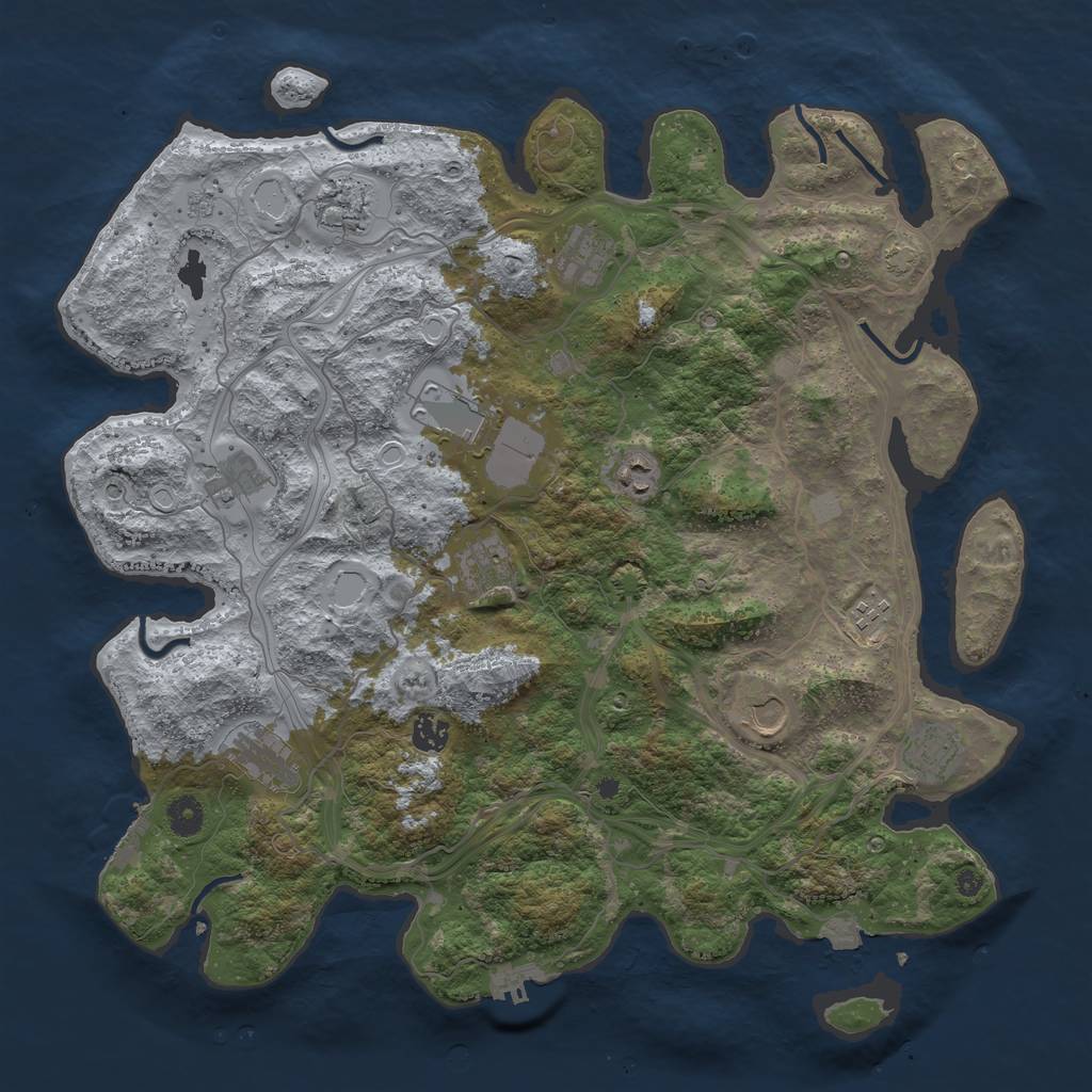 Rust Map: Procedural Map, Size: 4250, Seed: 1017943187, 19 Monuments