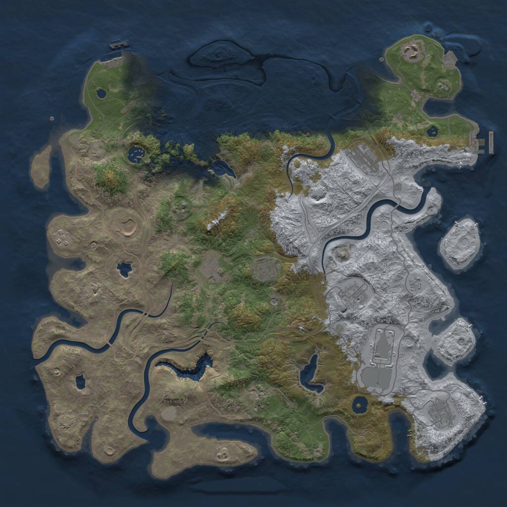 Rust Map: Procedural Map, Size: 4500, Seed: 1548717306, 17 Monuments
