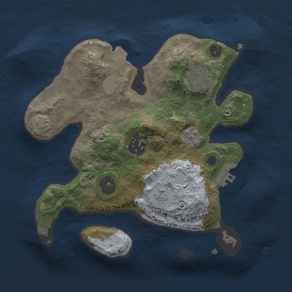 Rust Map: Procedural Map, Size: 2500, Seed: 256945, 9 Monuments
