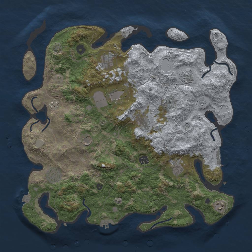 Rust Map: Procedural Map, Size: 4000, Seed: 247413364, 18 Monuments