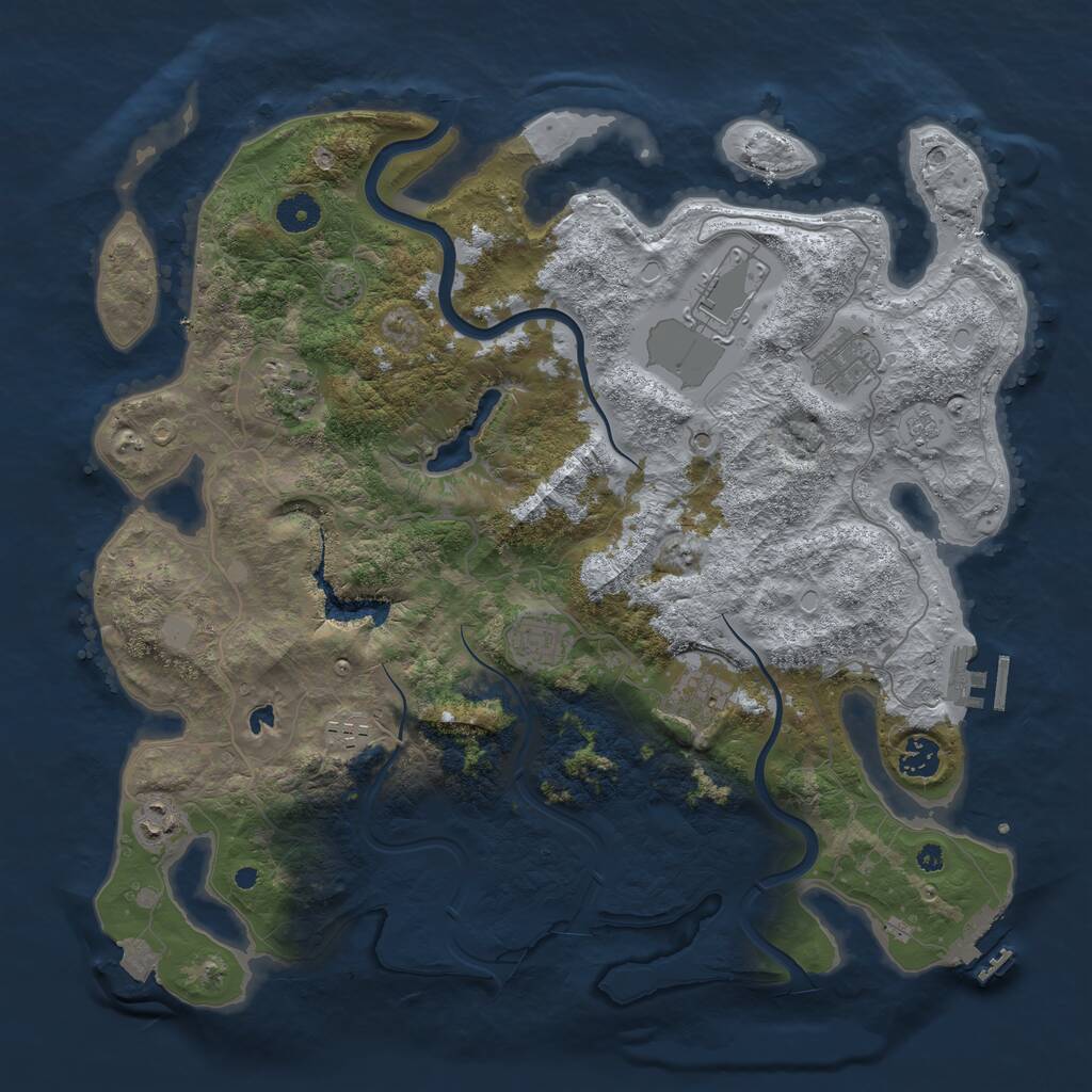 Rust Map: Procedural Map, Size: 4000, Seed: 247413364, 14 Monuments