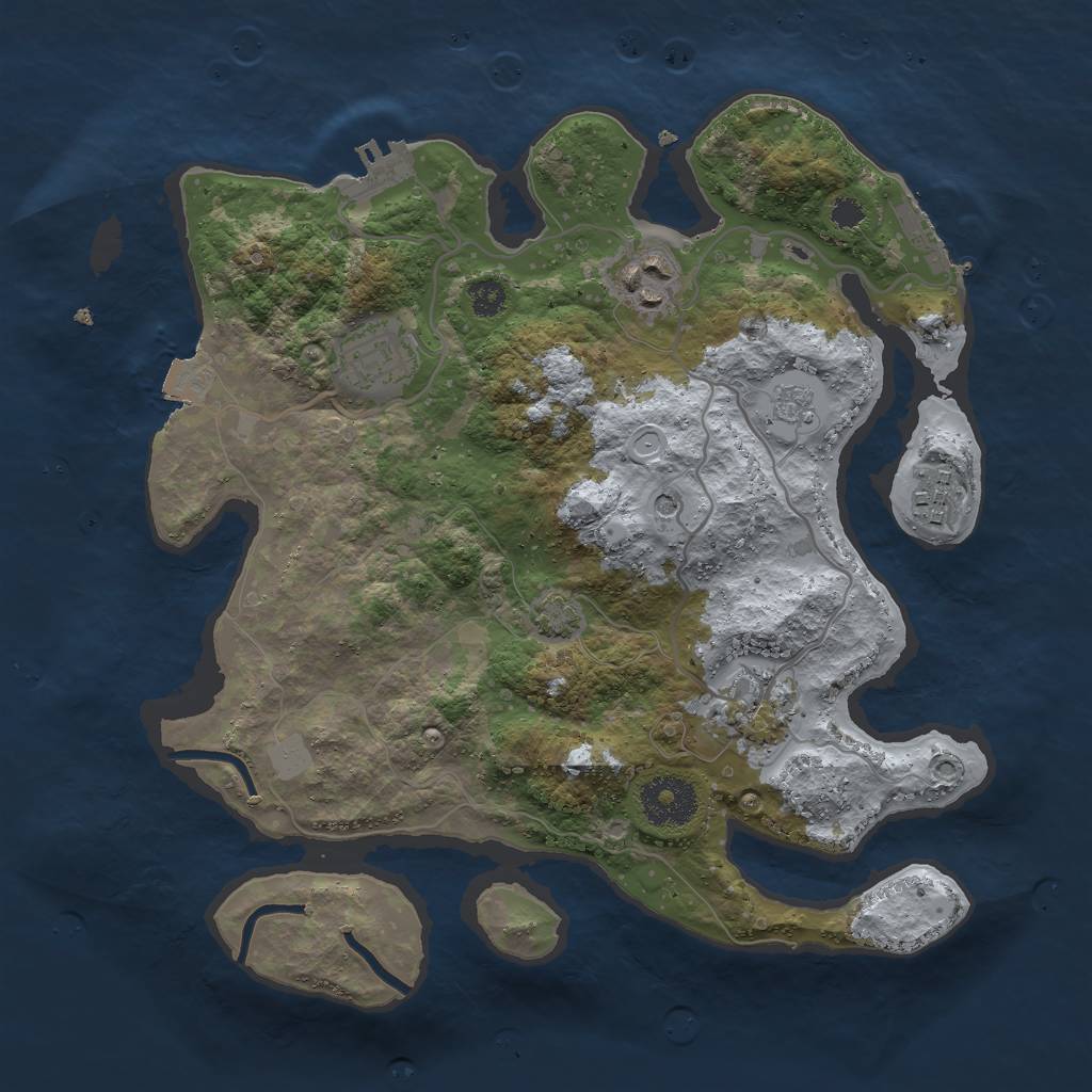 Rust Map: Procedural Map, Size: 3000, Seed: 1718400870, 12 Monuments