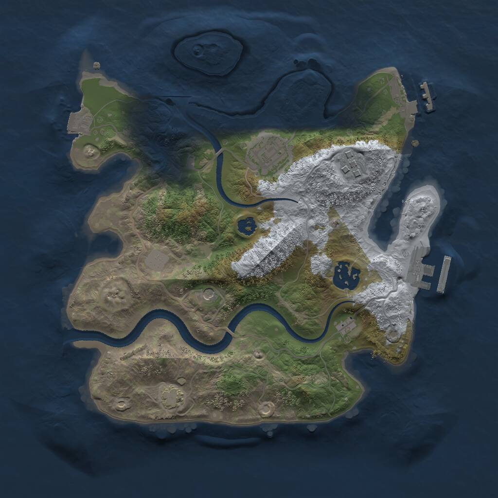 Rust Map: Procedural Map, Size: 2700, Seed: 117, 8 Monuments