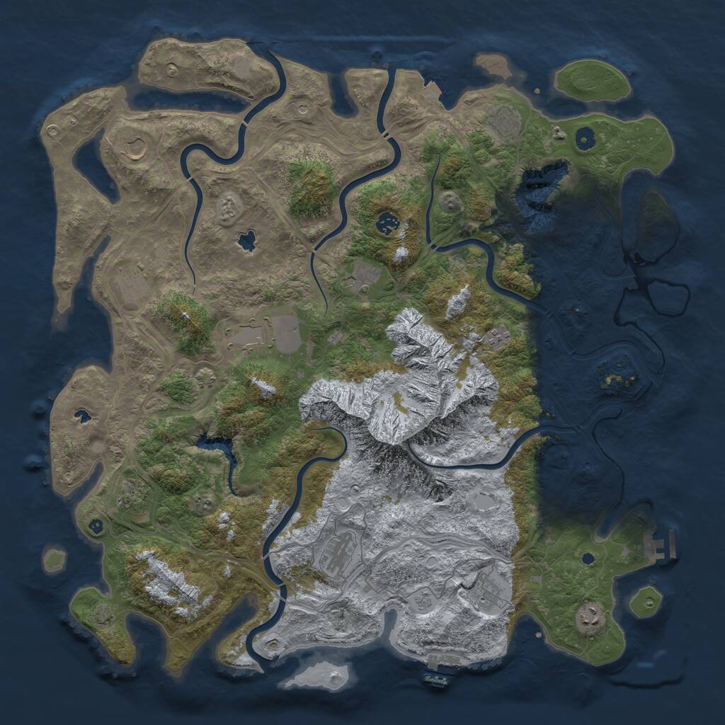 Rust Map: Procedural Map, Size: 5000, Seed: 18883, 17 Monuments