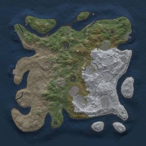 Thumbnail Rust Map: Procedural Map, Size: 3500, Seed: 1347105193, 15 Monuments