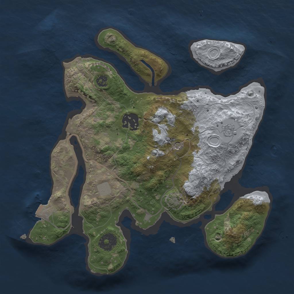 Rust Map: Procedural Map, Size: 2500, Seed: 1738299180, 7 Monuments