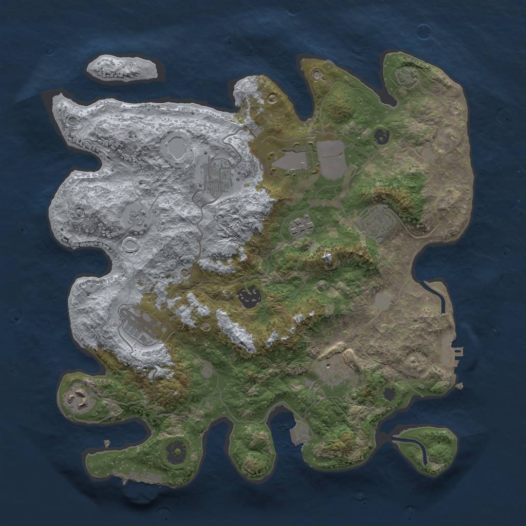 Rust Map: Procedural Map, Size: 3500, Seed: 6032023, 16 Monuments