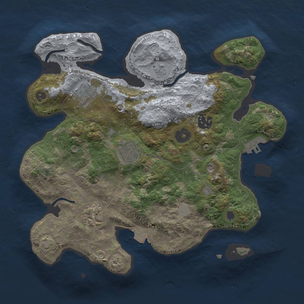 Rust Map: Procedural Map, Size: 3000, Seed: 14147, 11 Monuments
