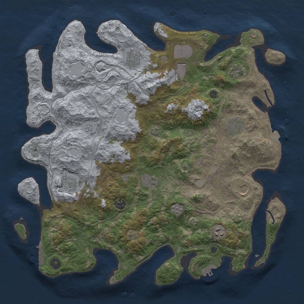 Rust Map: Procedural Map, Size: 4250, Seed: 1209317471, 18 Monuments