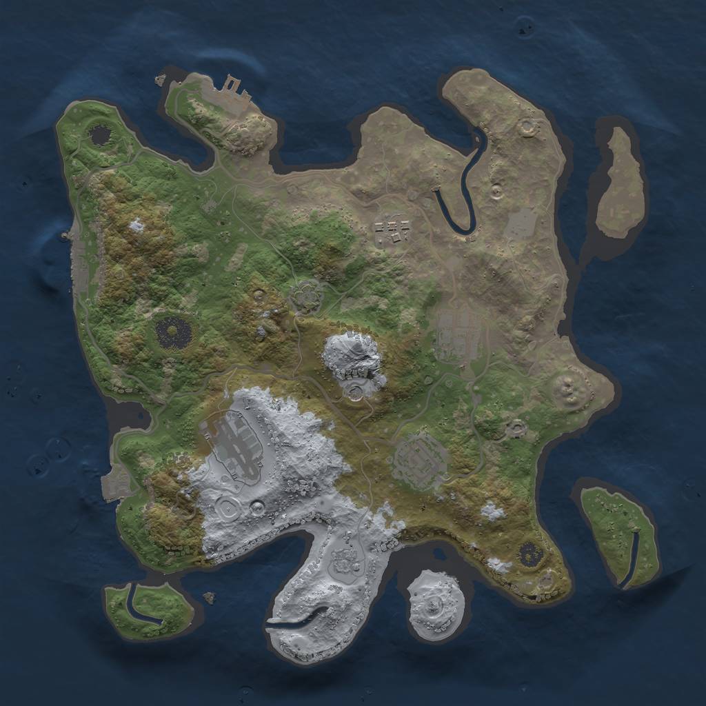 Rust Map: Procedural Map, Size: 3000, Seed: 4301133, 12 Monuments