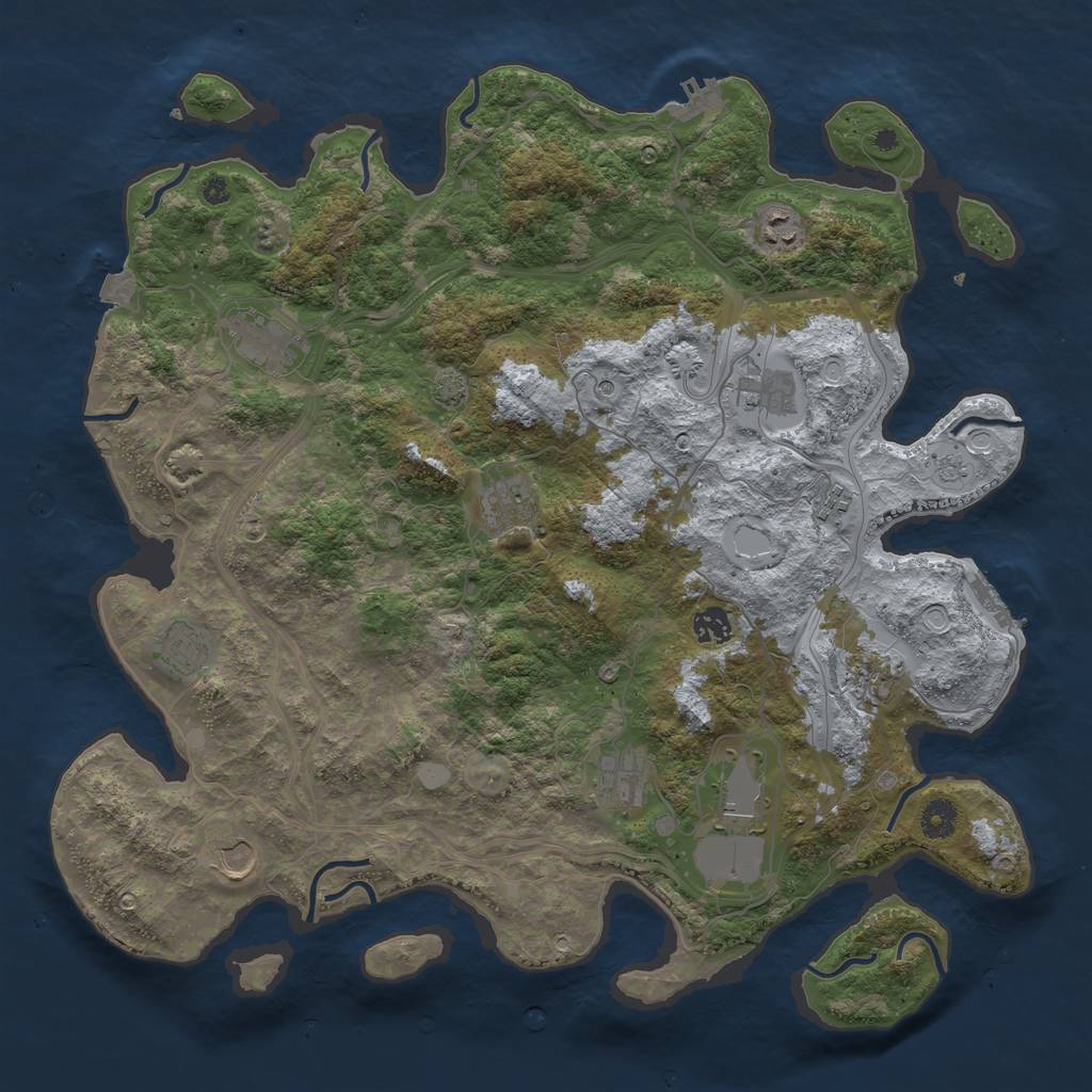 Rust Map: Procedural Map, Size: 4250, Seed: 167118891, 19 Monuments