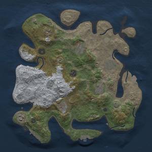 Thumbnail Rust Map: Procedural Map, Size: 3300, Seed: 1258169995, 15 Monuments