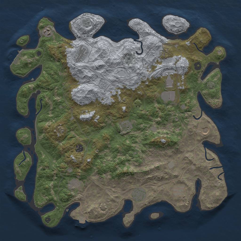 Rust Map: Procedural Map, Size: 4500, Seed: 299182313, 18 Monuments