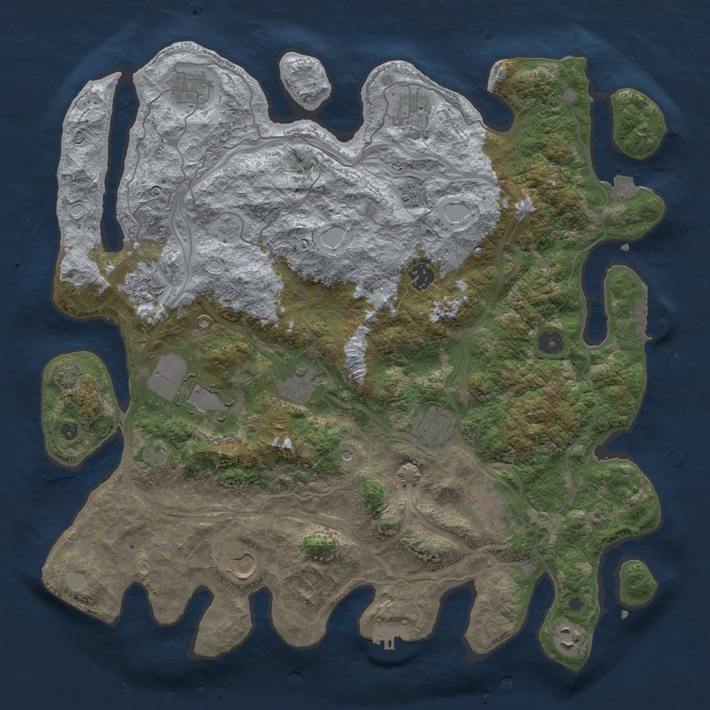 Rust Map: Procedural Map, Size: 4250, Seed: 1620934424, 19 Monuments