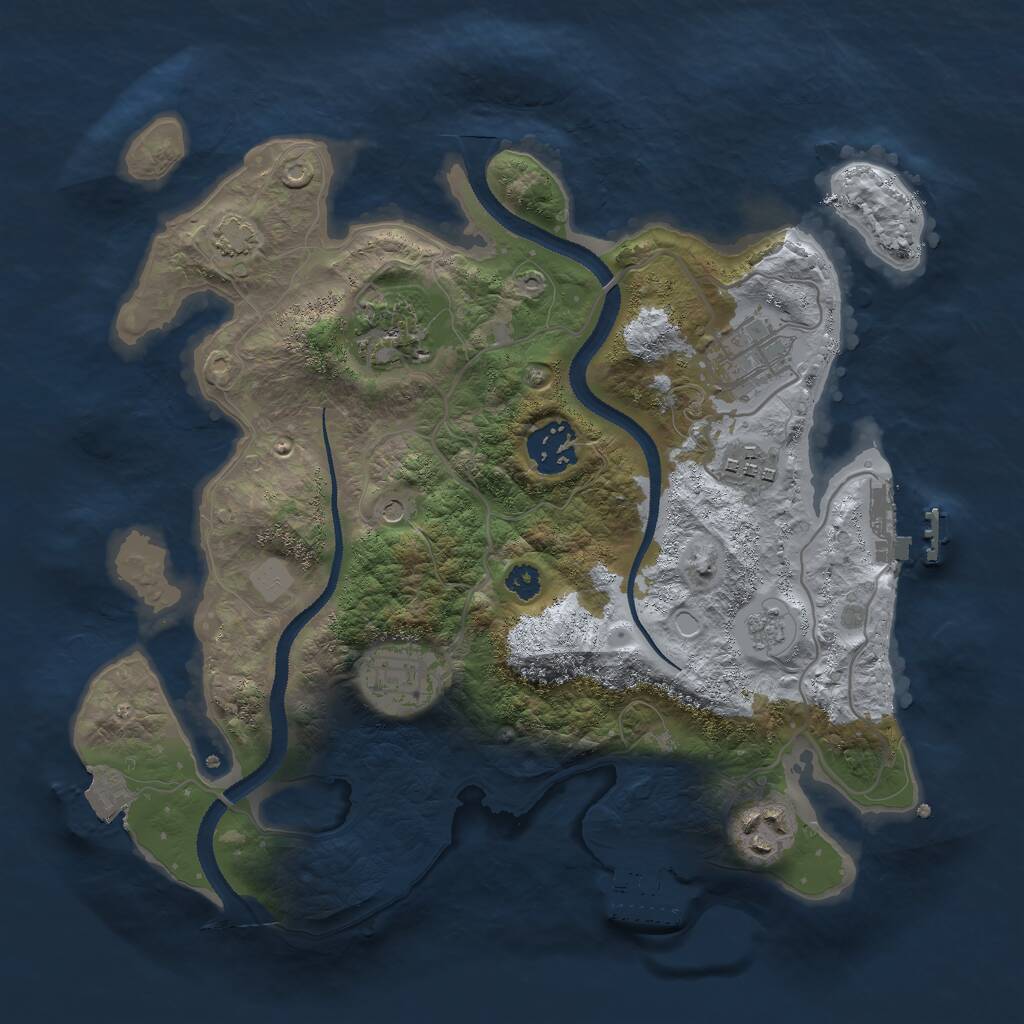 Rust Map: Procedural Map, Size: 3000, Seed: 246597, 12 Monuments