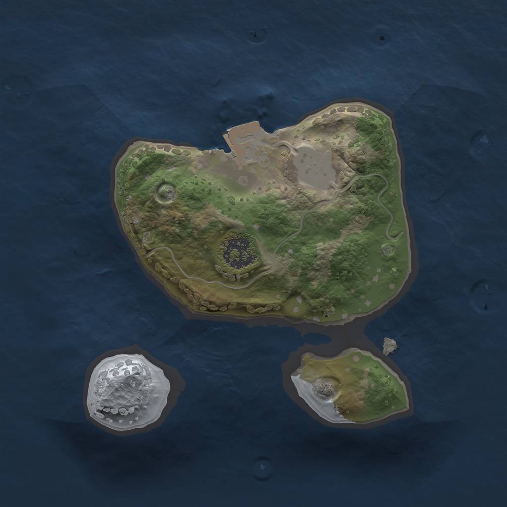 Rust Map: Procedural Map, Size: 1550, Seed: 500, 3 Monuments