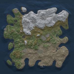 Thumbnail Rust Map: Procedural Map, Size: 3847, Seed: 1, 16 Monuments