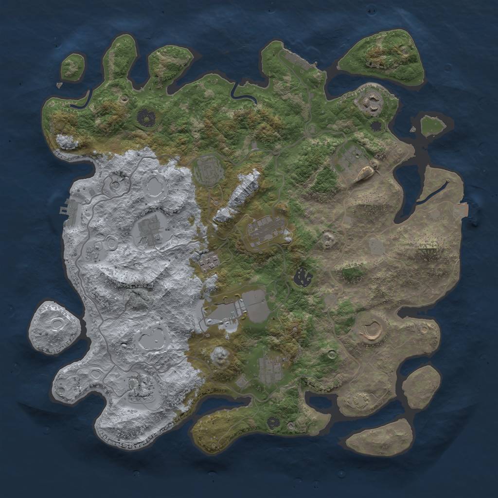Rust Map: Procedural Map, Size: 4000, Seed: 924558042, 19 Monuments