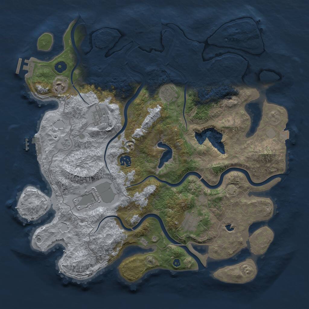 Rust Map: Procedural Map, Size: 4000, Seed: 924558042, 11 Monuments