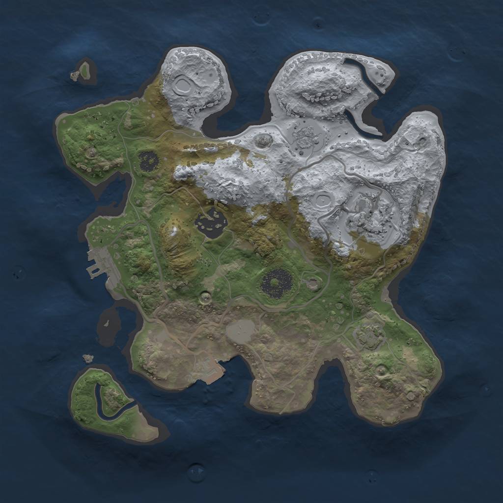 Rust Map: Procedural Map, Size: 2500, Seed: 1456336944, 8 Monuments