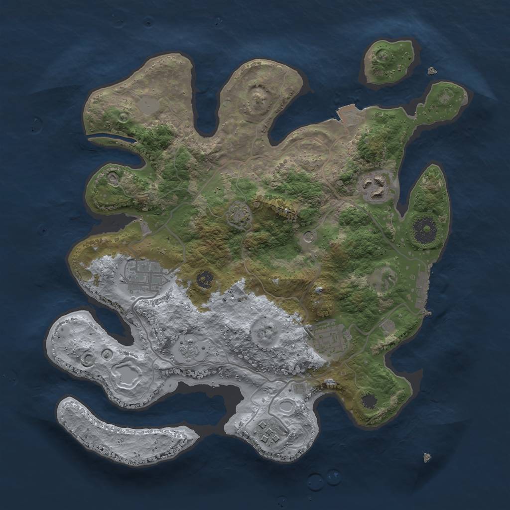 Rust Map: Procedural Map, Size: 3000, Seed: 85522, 11 Monuments