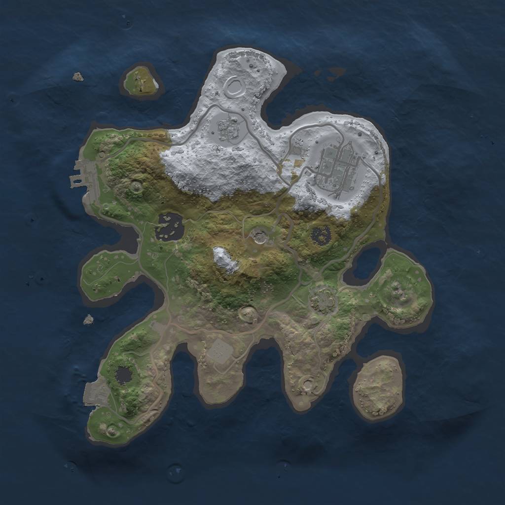 Rust Map: Procedural Map, Size: 2500, Seed: 61645, 9 Monuments