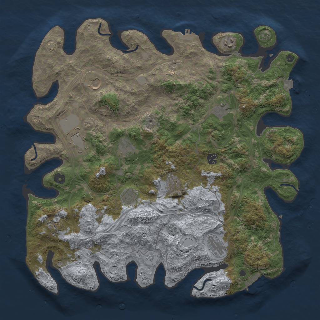 Rust Map: Procedural Map, Size: 4300, Seed: 79040405, 19 Monuments