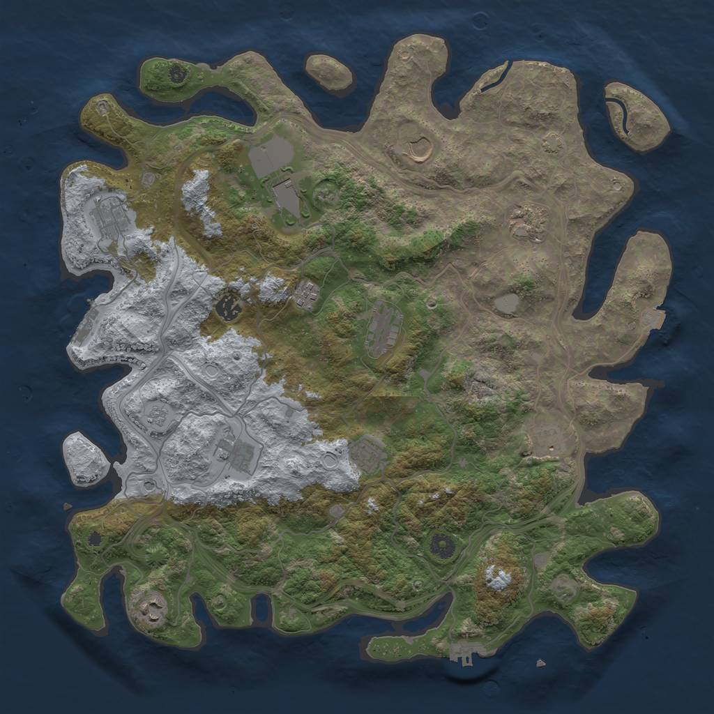 Rust Map: Procedural Map, Size: 4250, Seed: 1433115326, 19 Monuments