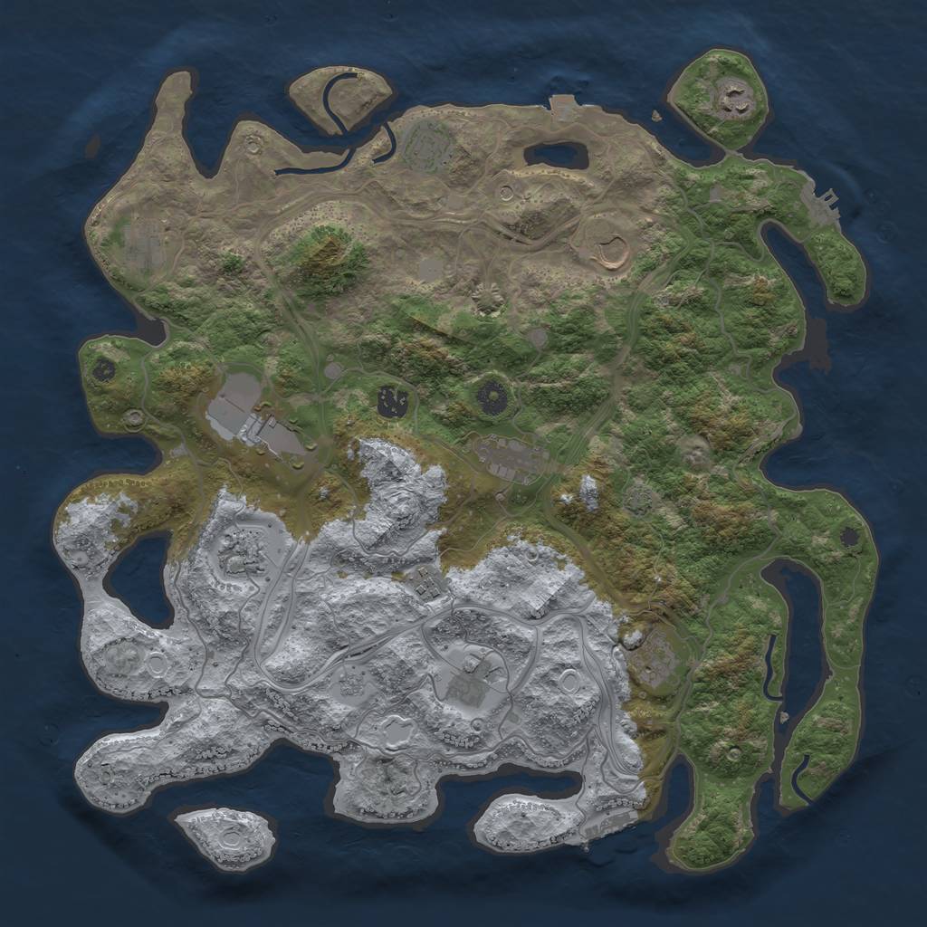 Rust Map: Procedural Map, Size: 4250, Seed: 1913757639, 19 Monuments