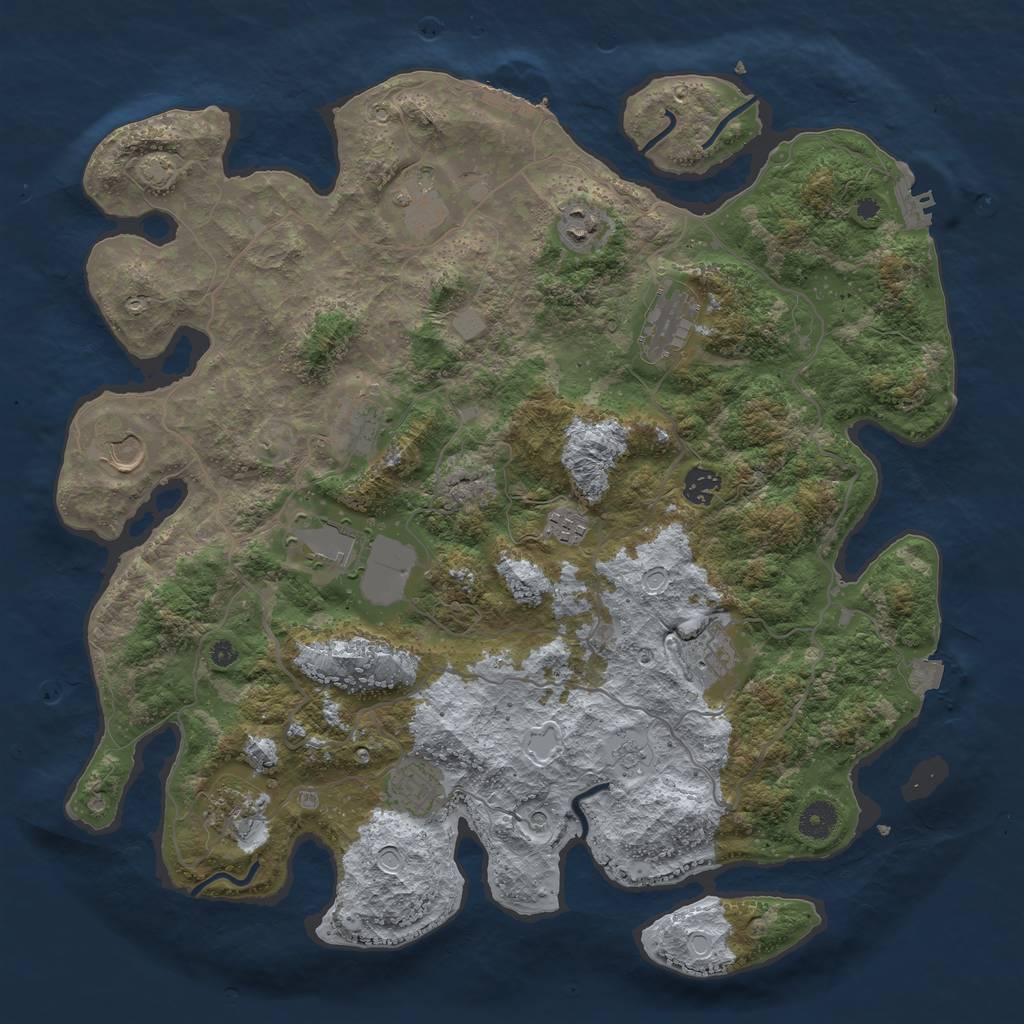 Rust Map: Procedural Map, Size: 4100, Seed: 809, 19 Monuments