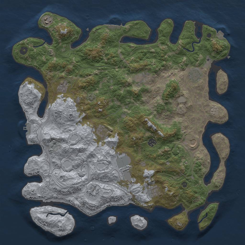 Rust Map: Procedural Map, Size: 4500, Seed: 1789299913, 19 Monuments