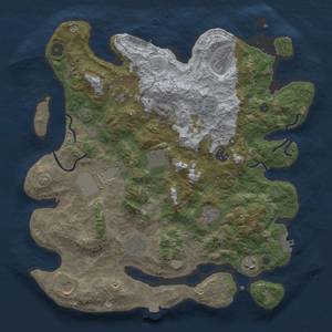 Thumbnail Rust Map: Procedural Map, Size: 3800, Seed: 18479100, 18 Monuments