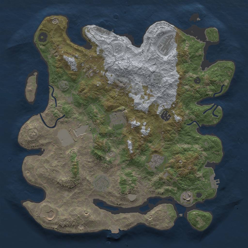 Rust Map: Procedural Map, Size: 3800, Seed: 18479100, 18 Monuments