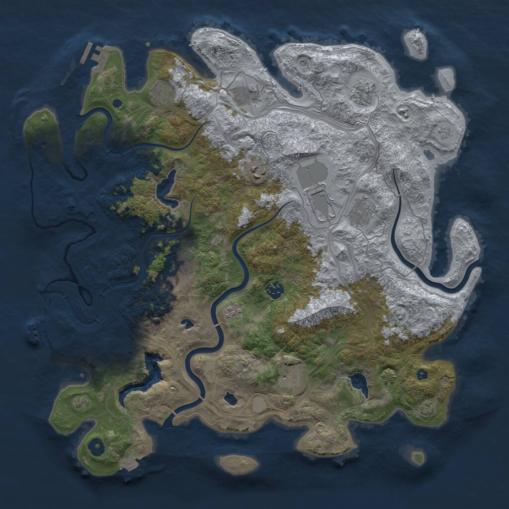Rust Map: Procedural Map, Size: 4500, Seed: 662188847, 16 Monuments