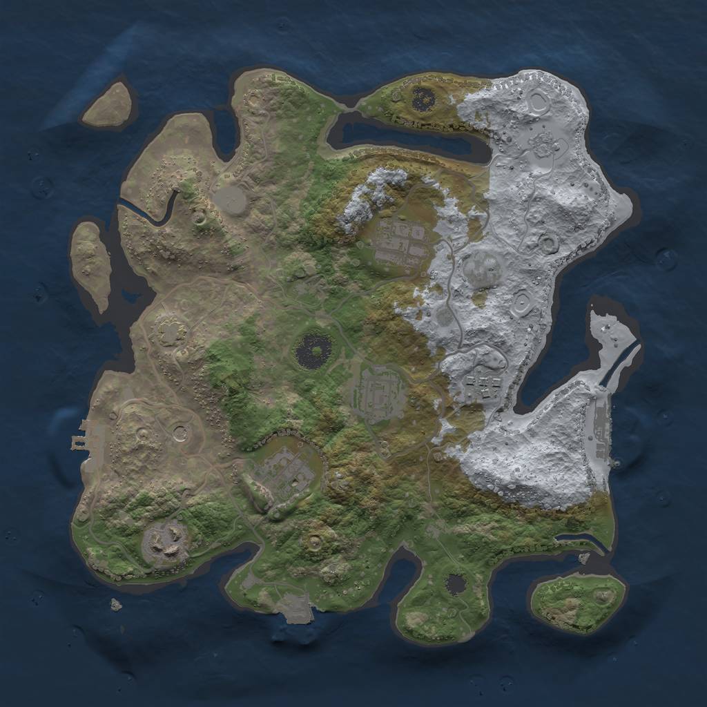 Rust Map: Procedural Map, Size: 3000, Seed: 380323631, 13 Monuments