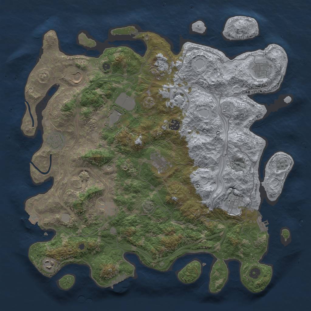 Rust Map: Procedural Map, Size: 4250, Seed: 440511761, 19 Monuments