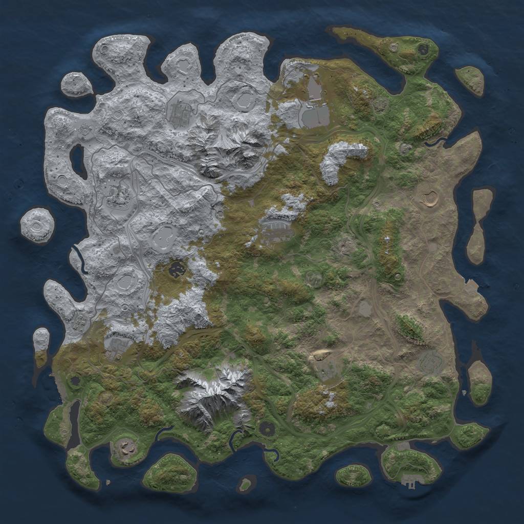 Rust Map: Procedural Map, Size: 5000, Seed: 653331067, 19 Monuments
