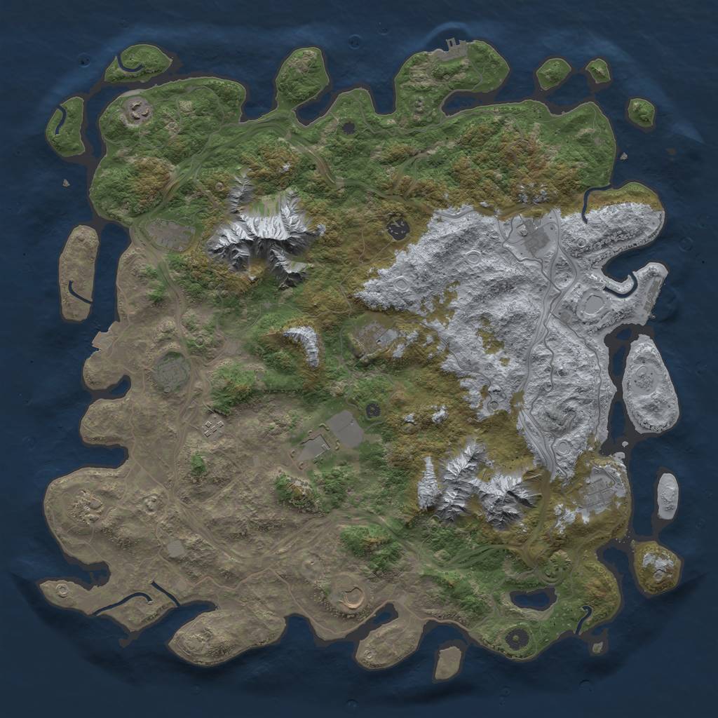 Rust Map: Procedural Map, Size: 5000, Seed: 67382971, 19 Monuments