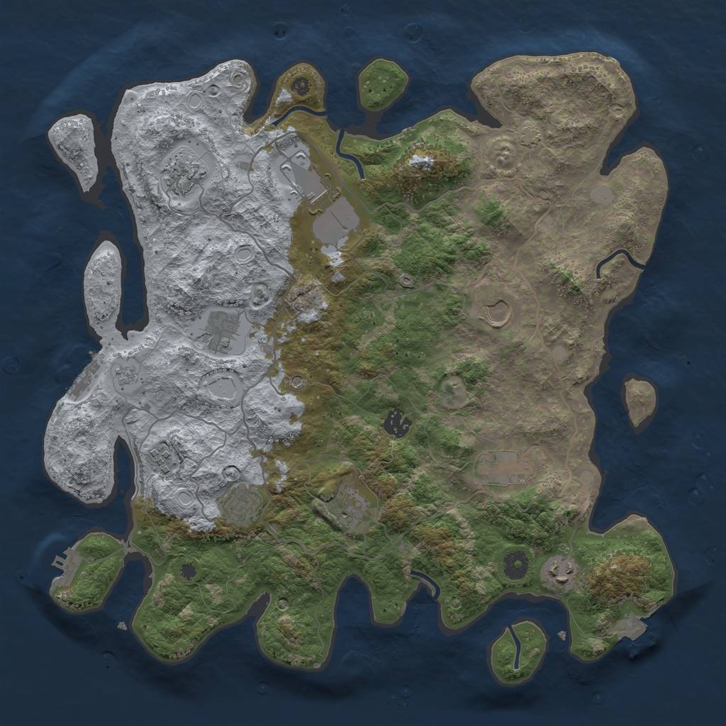 Rust Map: Procedural Map, Size: 4000, Seed: 6339596, 18 Monuments