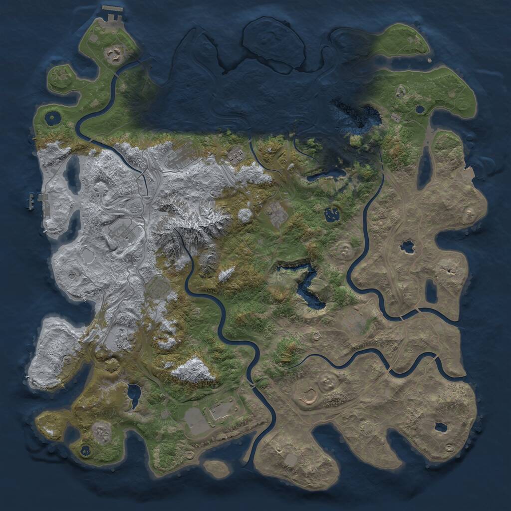 Rust Map: Procedural Map, Size: 5000, Seed: 44040424, 17 Monuments