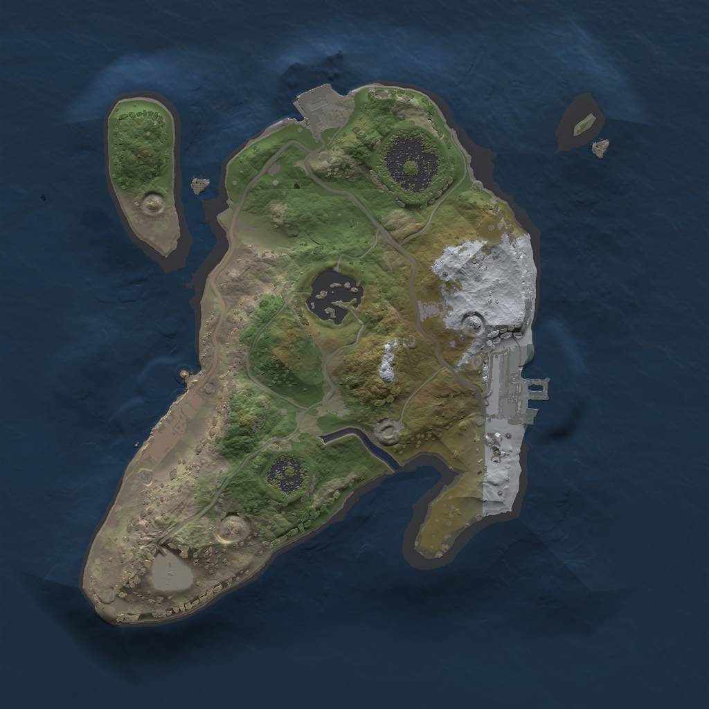 Rust Map: Procedural Map, Size: 2000, Seed: 554629475, 6 Monuments