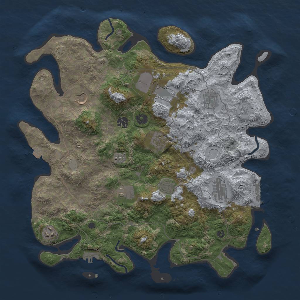 Rust Map: Procedural Map, Size: 4000, Seed: 552862623, 18 Monuments