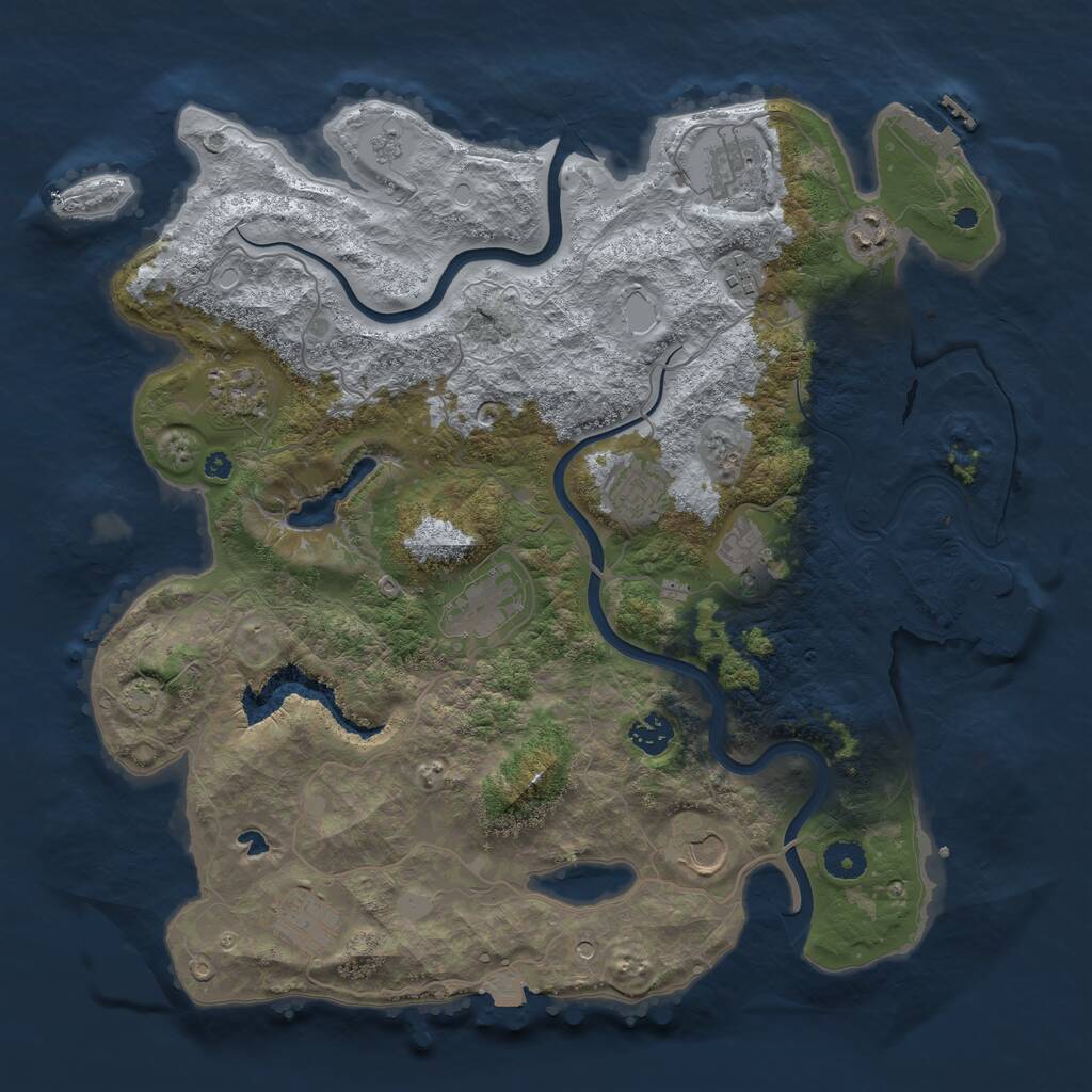 Rust Map: Procedural Map, Size: 4000, Seed: 930761119, 16 Monuments