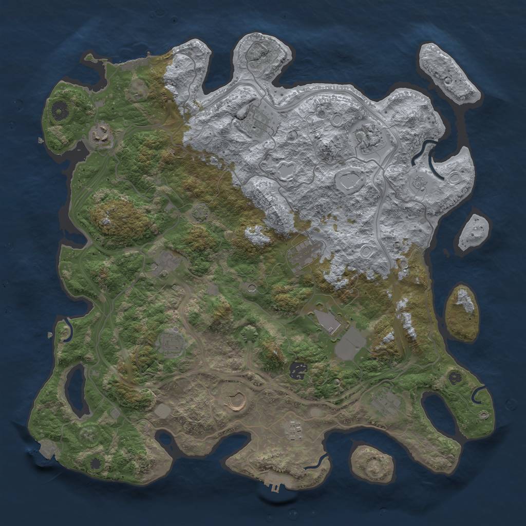 Rust Map: Procedural Map, Size: 4250, Seed: 4122024, 19 Monuments
