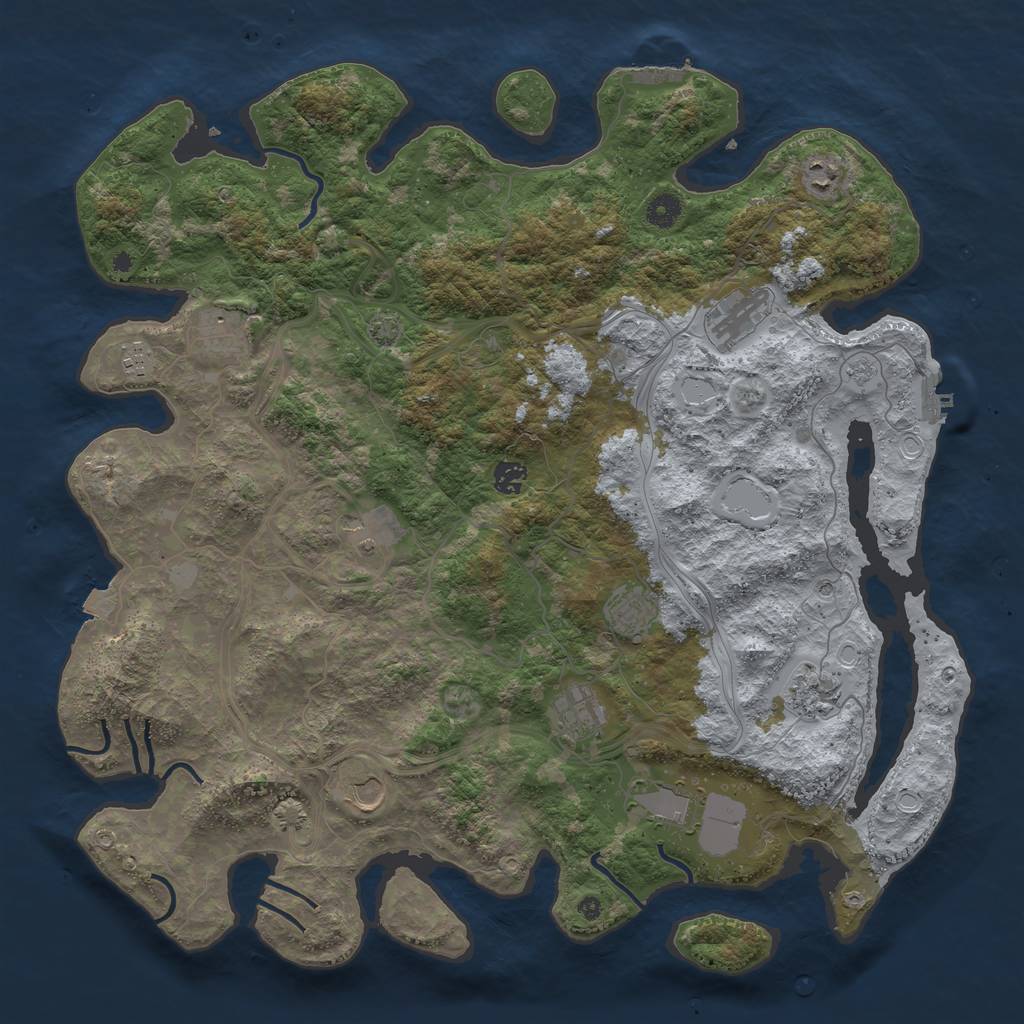 Rust Map: Procedural Map, Size: 4500, Seed: 123386379, 19 Monuments